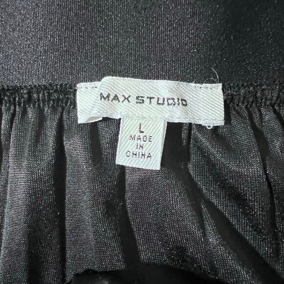 Max Studio Skirt Women Large Black Velvet‎ Pleated Goth Whimsigoth Fairy - Picture 5 of 5